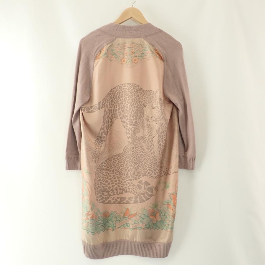 美品/ HERMES エルメス JUNGLE LOVE シルクxアルパカ カレ切替 ロング