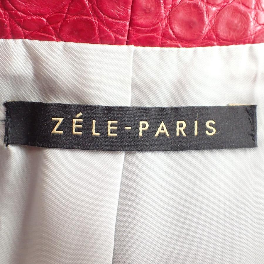 ZELE-PARIS ゼルパリ クロコダイルレザー シルバーボタン ZELE-PARIS ゼルパリ クロコダイルレザー シルバーボタン