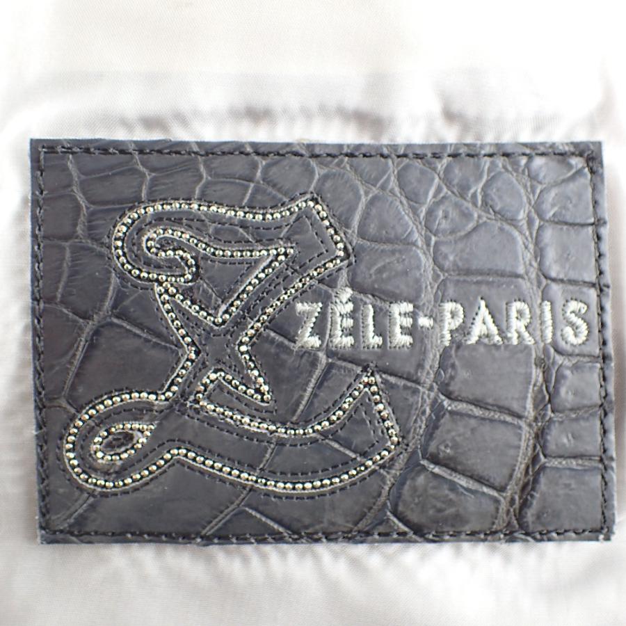 ZELE-PARIS ゼルパリ クロコダイルレザー シルバーボタン ZELE-PARIS ゼルパリ クロコダイルレザー シルバーボタン