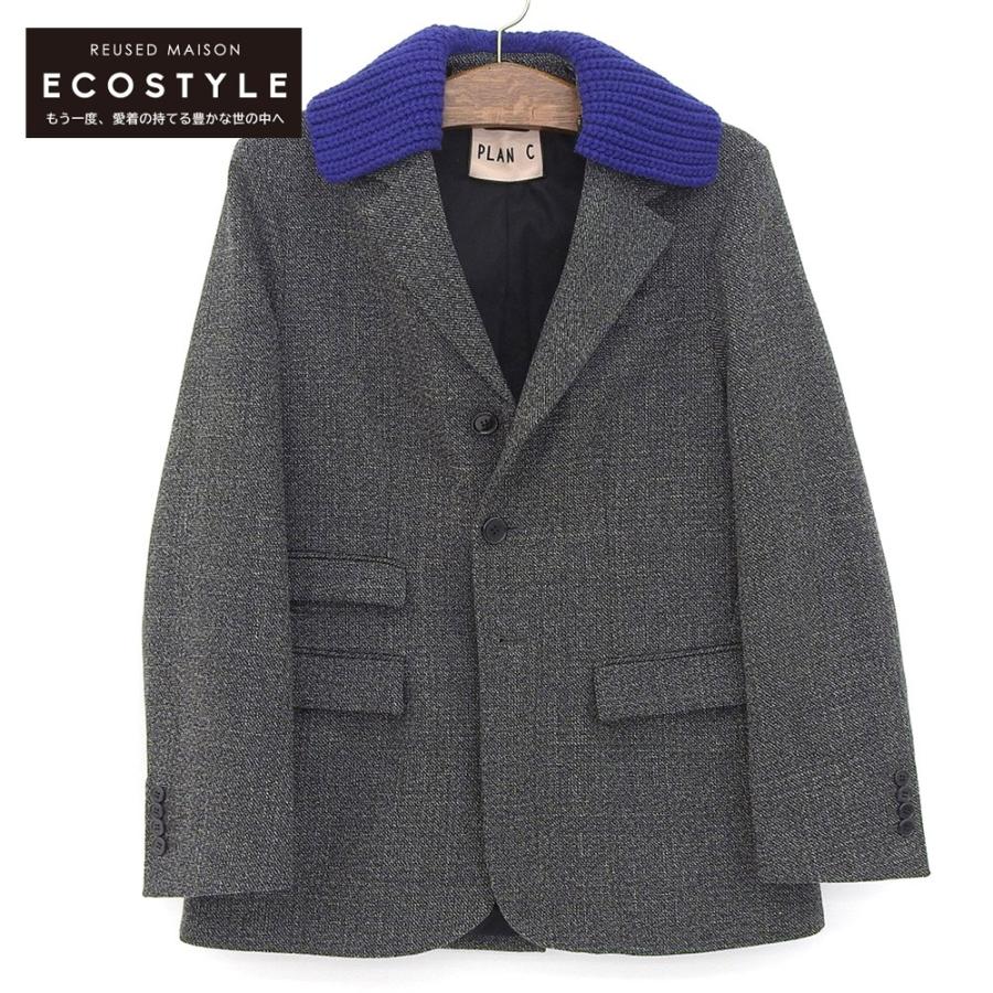 美品 PLAN C プランシー デタッチャブルカラー シングルジャケット  