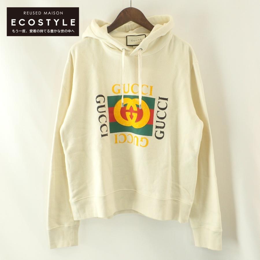8日まで特価　グッチ　加工パーカー　454585 XXXL 　正規品　中古 GUCCI（グッチ） 国内正規/ 454585 USED加工 プルパーカー ロゴ