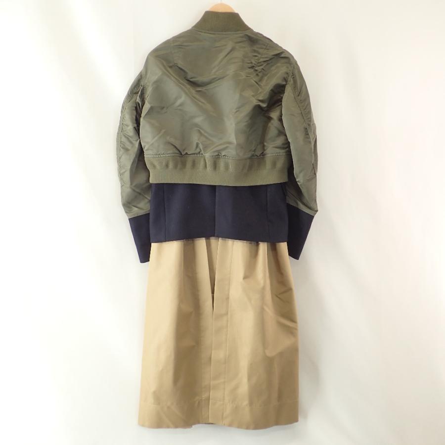 sacai 美品/20年製 サカイ 20-05135 Mixed Media Layered Coat sacai 美品/20年製 サカイ 20-05135 Mixed Media Layered Coat