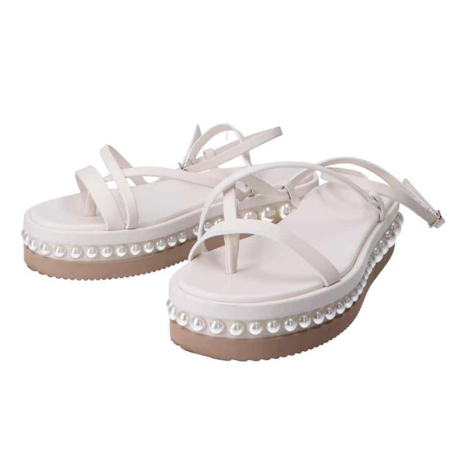JIMMY CHOO ジミーチュウ PINE FLAT パール付き Latte JIMMY CHOO ジミーチュウ PINE FLAT パール付き Latte