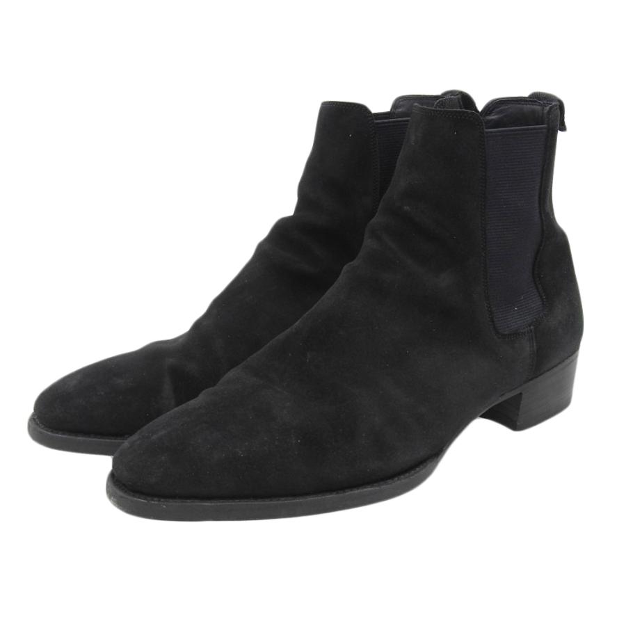 美品】ダブルエイチ WH サイドゴアブーツ ブラック 干場