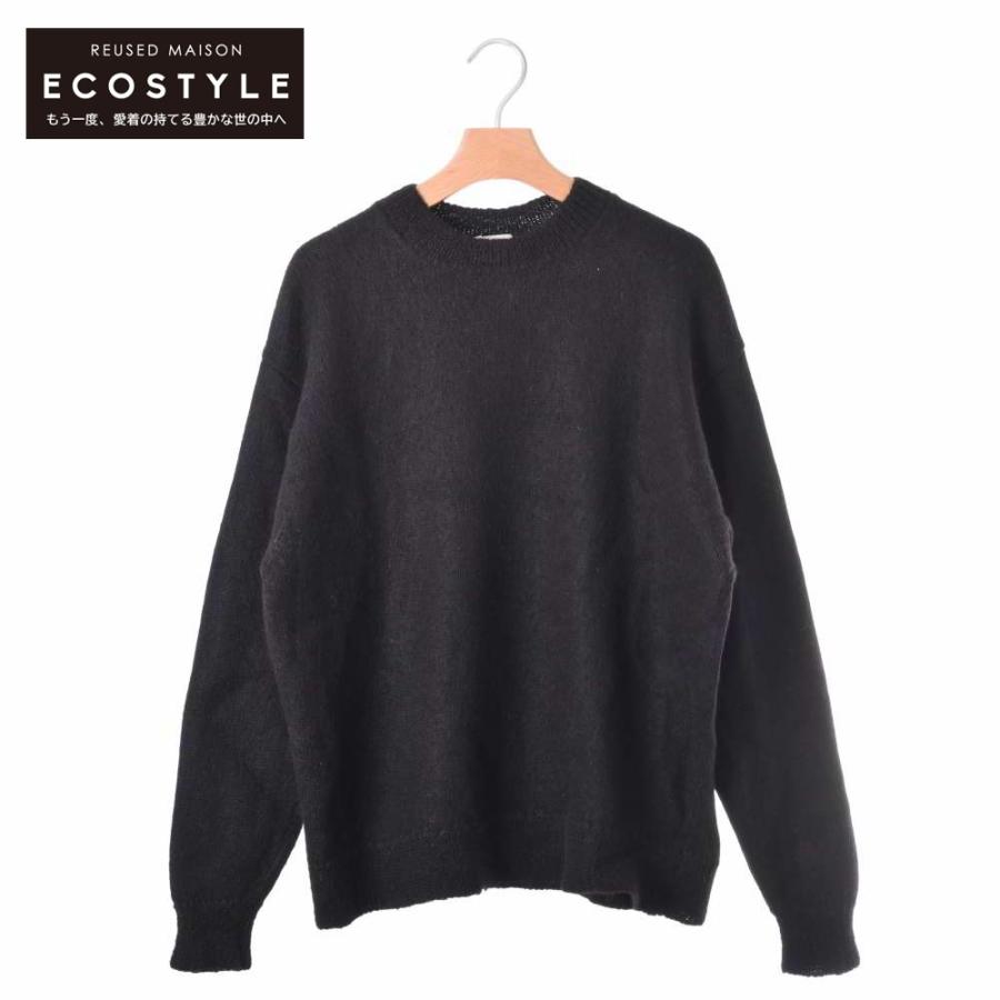 comoli 21aw ブラックアルパカクルーネックニットサイズfree