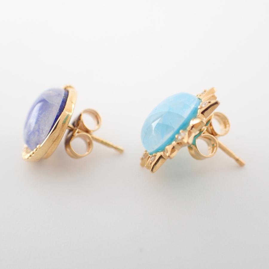 美品 STAR JEWELRY 2ZP1539 K18 MOON&SUN P ターコイズ 美品 STAR JEWELRY 2ZP1539 K18 MOON&SUN P ターコイズ