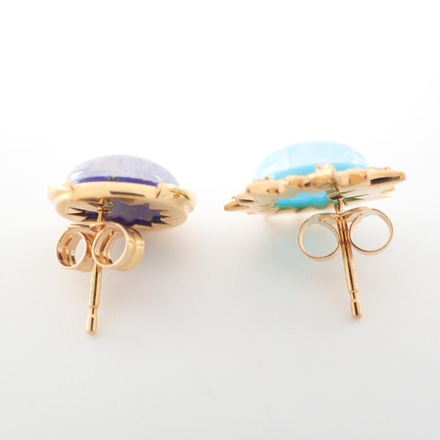 美品 STAR JEWELRY 2ZP1539 K18 MOON&SUN P ターコイズ 美品 STAR JEWELRY 2ZP1539 K18 MOON&SUN P ターコイズ