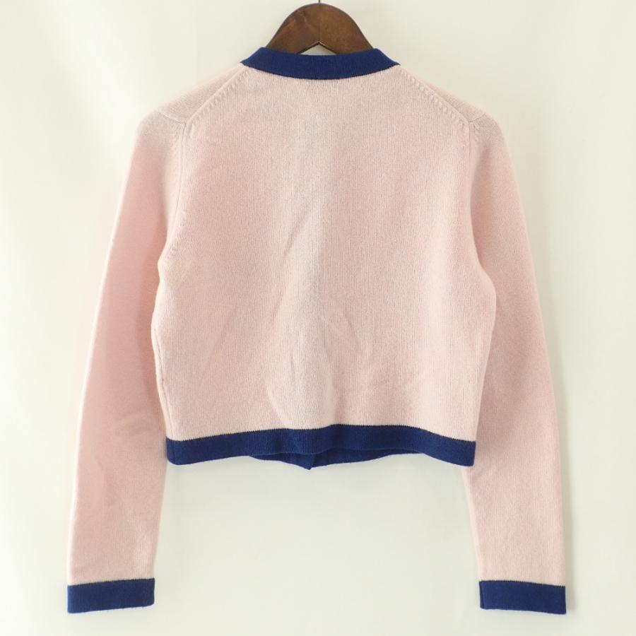 CHANEL - 　シャネル CHANEL ココボタンロング カシミヤカーディガン P62918 アイボリー×ピンク×ネイビー カシミヤ100% レディース カーディガン シャネル CHANEL ココボタンロング カシミヤカーディガン P62918