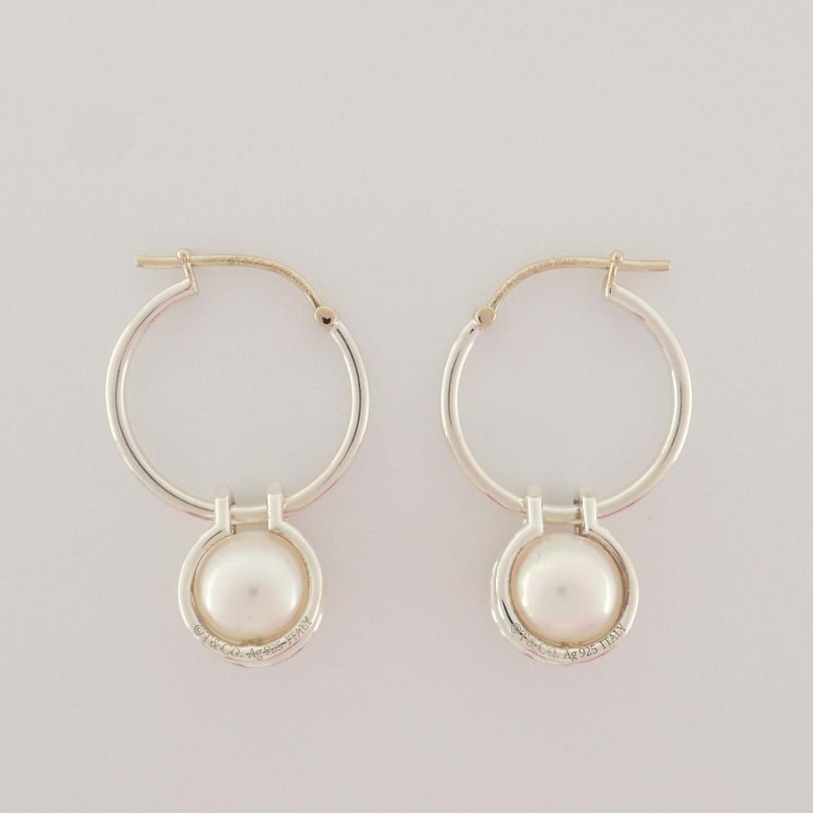 ティファニー ハードウェア パール フープ ピアス AG925