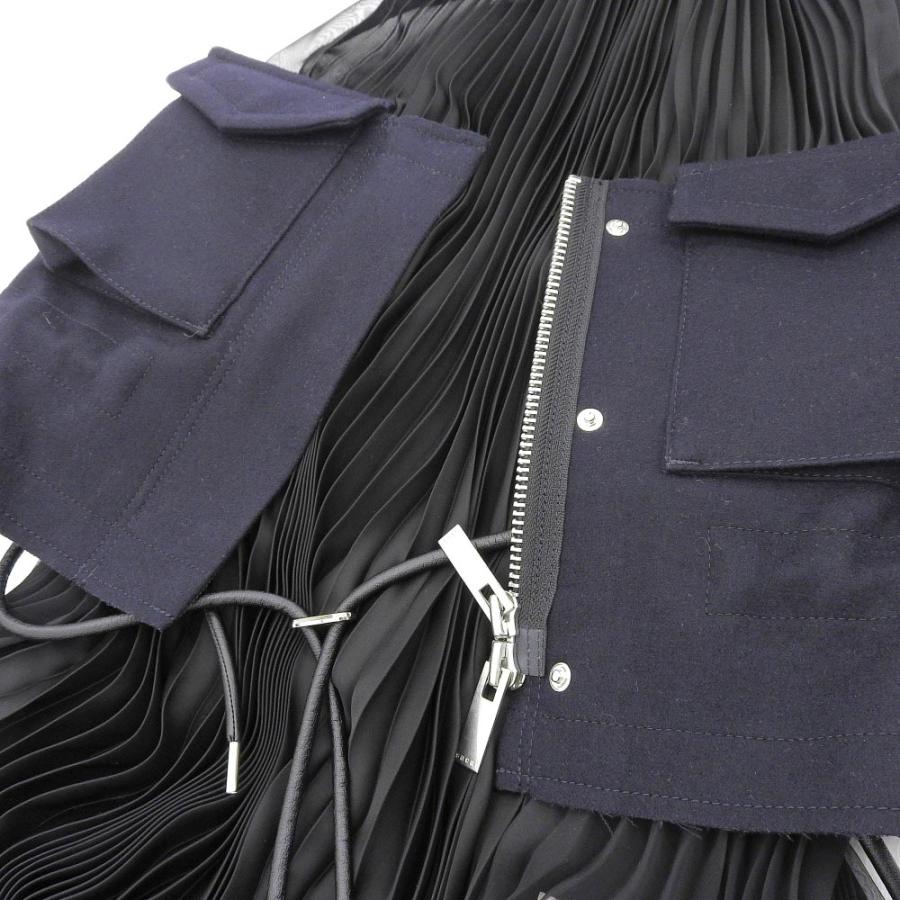 sacai サカイ 19-04724 シフォンプリーツ ドッキング ワンピース sacai サカイ 19-04724 シフォンプリーツ ドッキング ワンピース