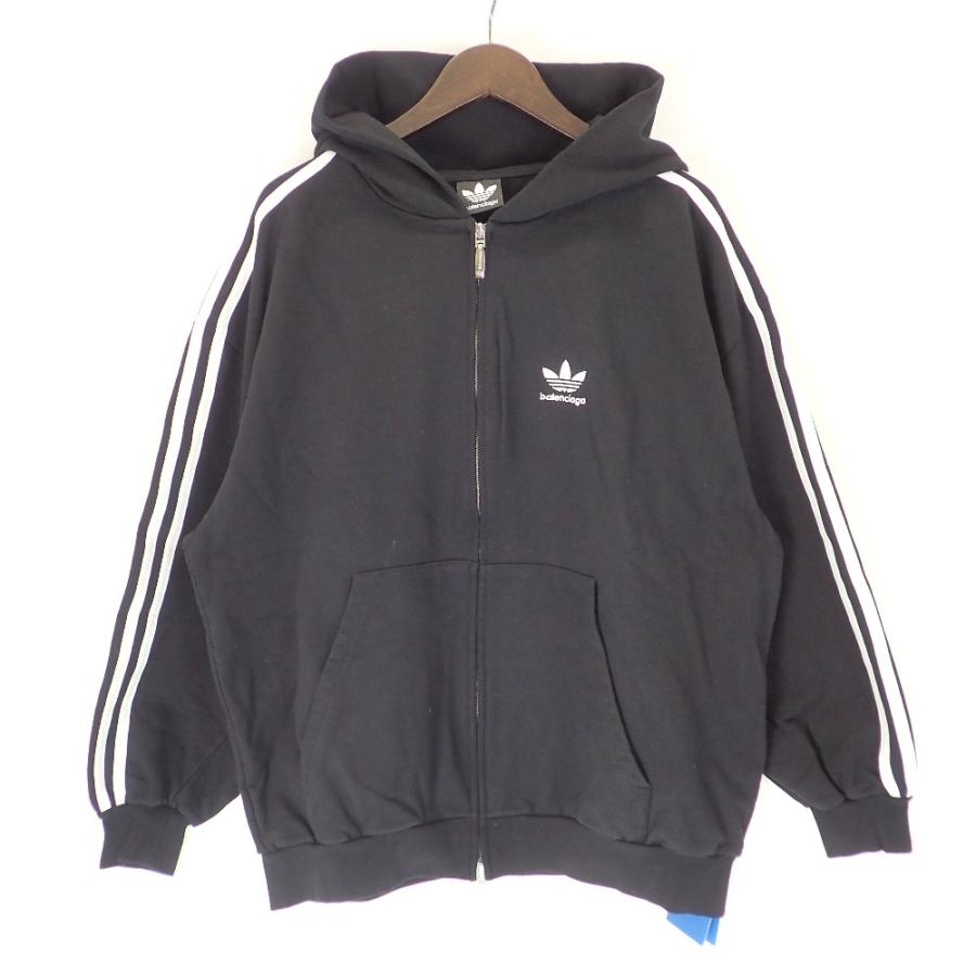 BALENCIAGA バレンシアガ ×アディダス 723754 黒 ZIP-UP HOODIE