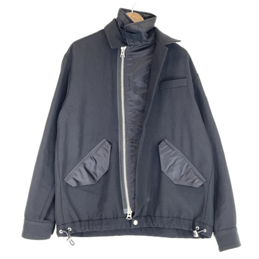 sacai サカイ 21AW ブラック Wool Surge Nylon Twill Blouson 2 sacai サカイ 21AW ブラック Wool Surge Nylon Twill Blouson 2