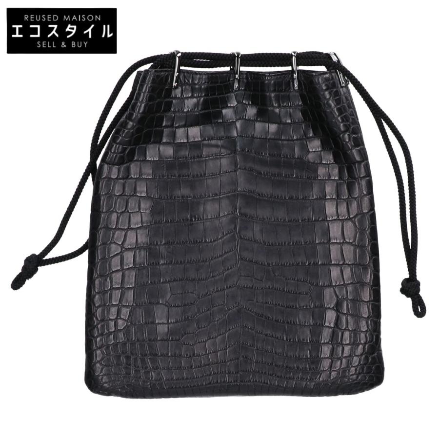 新品同様/ YAMAGIWA ヤマギワ body-bag JRA クロコダイル 巾着バッグ