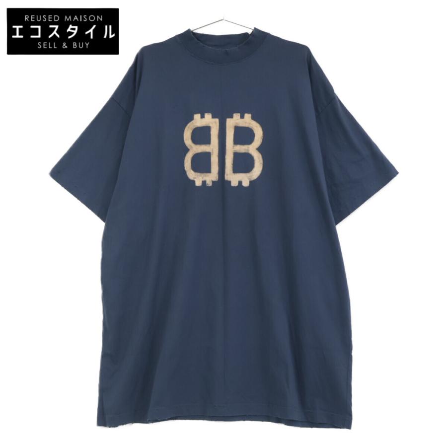 BALENCIAGA バレンシアガ 英字柄 ダブルB BBプリント Ｔシャツ Balenciaga Embroidered Double B Logo T-Shirt Black/White Men's