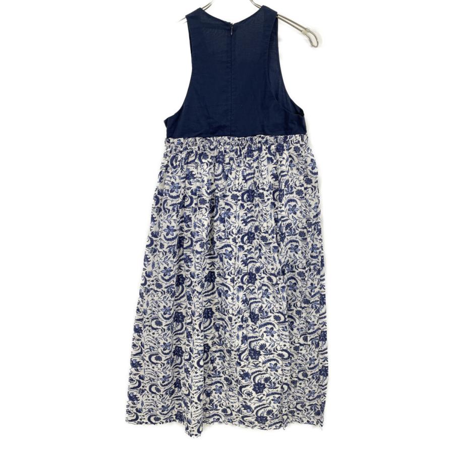 MARIHA マリハ ネイビー 花柄切り替え 夜の渚のドレス ノースリーブ