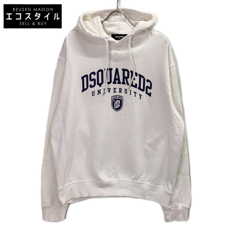 DSQUARED2 ディースクエアード 23年 S74GU0744 ホワイト ロゴ パーカー XL DSQUARED2（ディースクエアード） 23年 S74GU0744 ホワイト ロゴ