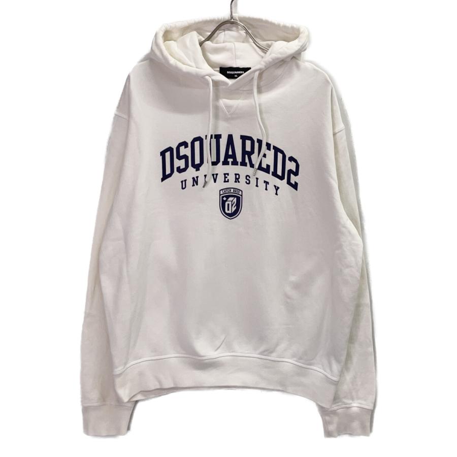 ディースクエアード DSQUARED2 パーカー パイル地 S ホワイト ロゴ DSQUARED2（ディースクエアード） 23年 S74GU0744 ホワイト ロゴ