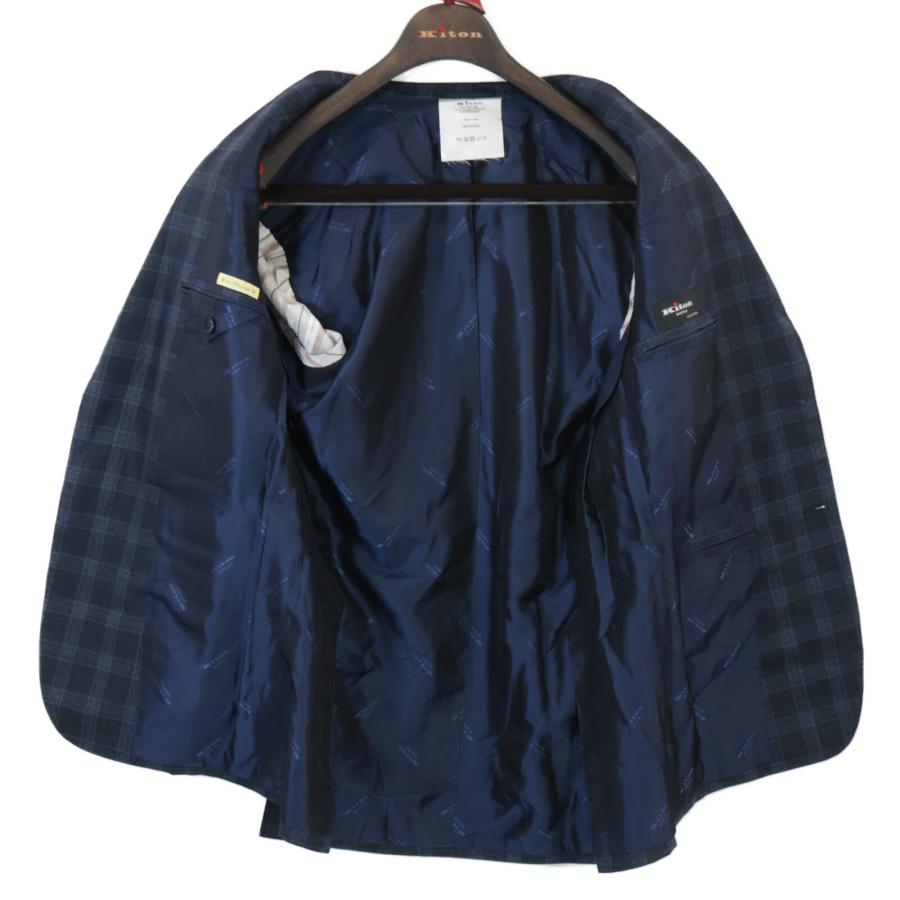 Kiton キートン UA81S0552314002 Mod.EVO ネイビー チェック スーツ 50