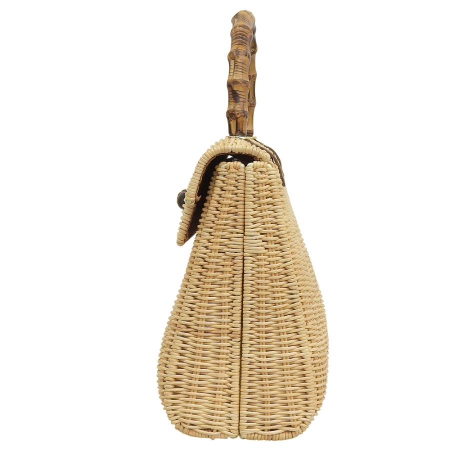 美品 TOMMASO CANDRIA トマソカンドリア バンブーハンドル ラタン かご