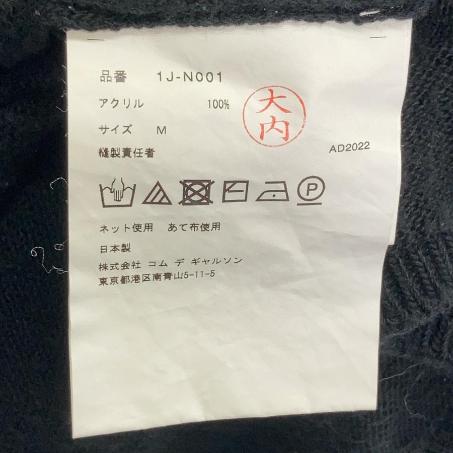 BLACKCOMMEdesGARCONS 1J-N001 22年製 ブラック×ホワイト ハートデザイン クルーネックニット M メンズ
