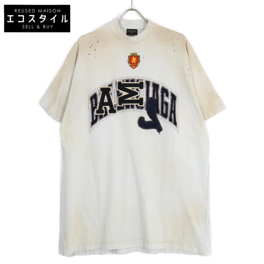 BALENCIAGA バレンシアガ 【美品/国内正規/22年製】739028 ダメージ加工 半袖Tシャツ/ トップス L ライトグレー メンズ BALENCIAGA（バレンシアガ） 美品/国内正規/22年製 739028 ダメージ