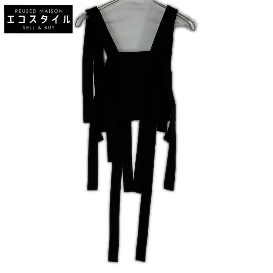 美品　エンフォルド　ENFOLD サイドスリットニット　ブラック ENFOLD（エンフォルド） 25SS 300IA230-2071 ブラック BANDAGES VEST