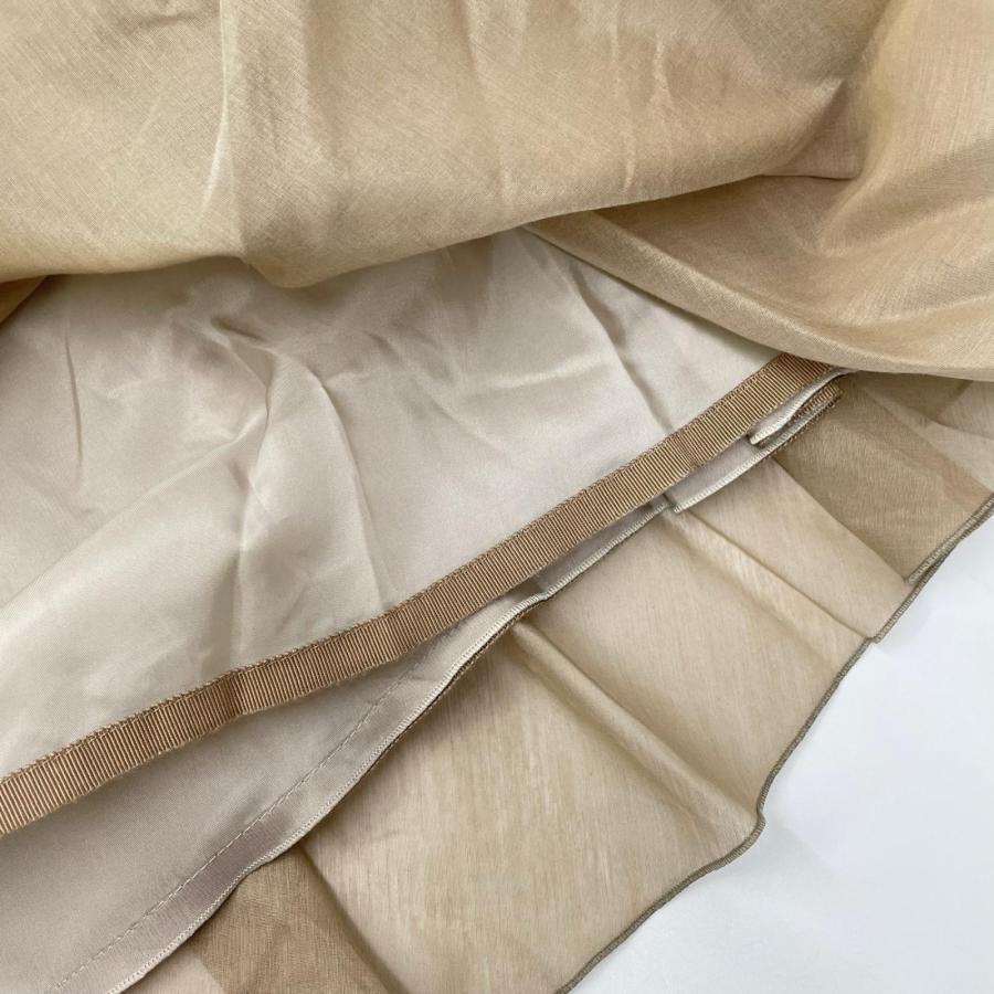 フォクシー FOXEY シアーサーキュラースカート シルク混 シフォン 40 FOXEY（フォクシー） 美品/ 40950 ベージュ Skirt Sheer Circular