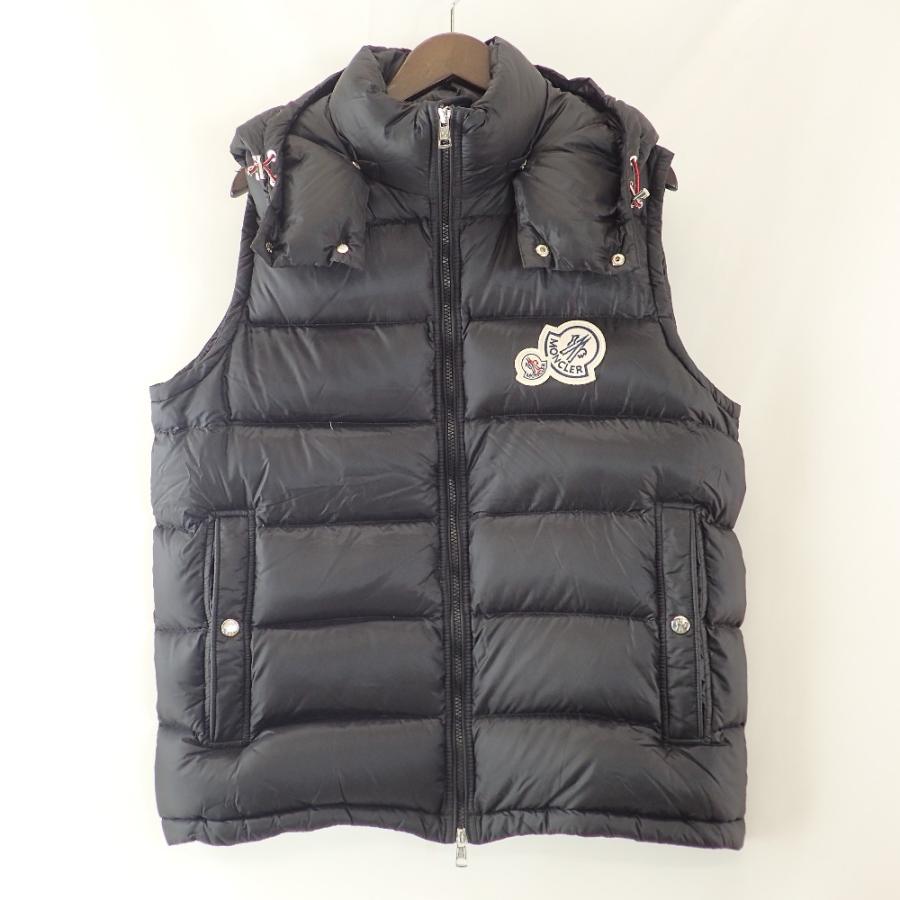 美品/国内正規 MONCLER モンクレール GERS ダブルワッペン ダウン ベスト 4 ブラック メンズ