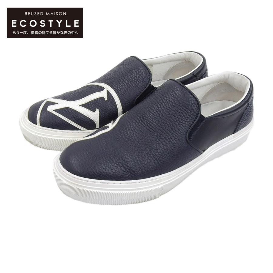 LOUIS VUITTON ブラックレザー スリッポン LOUIS VUITTON ブラックレザー スリッポン