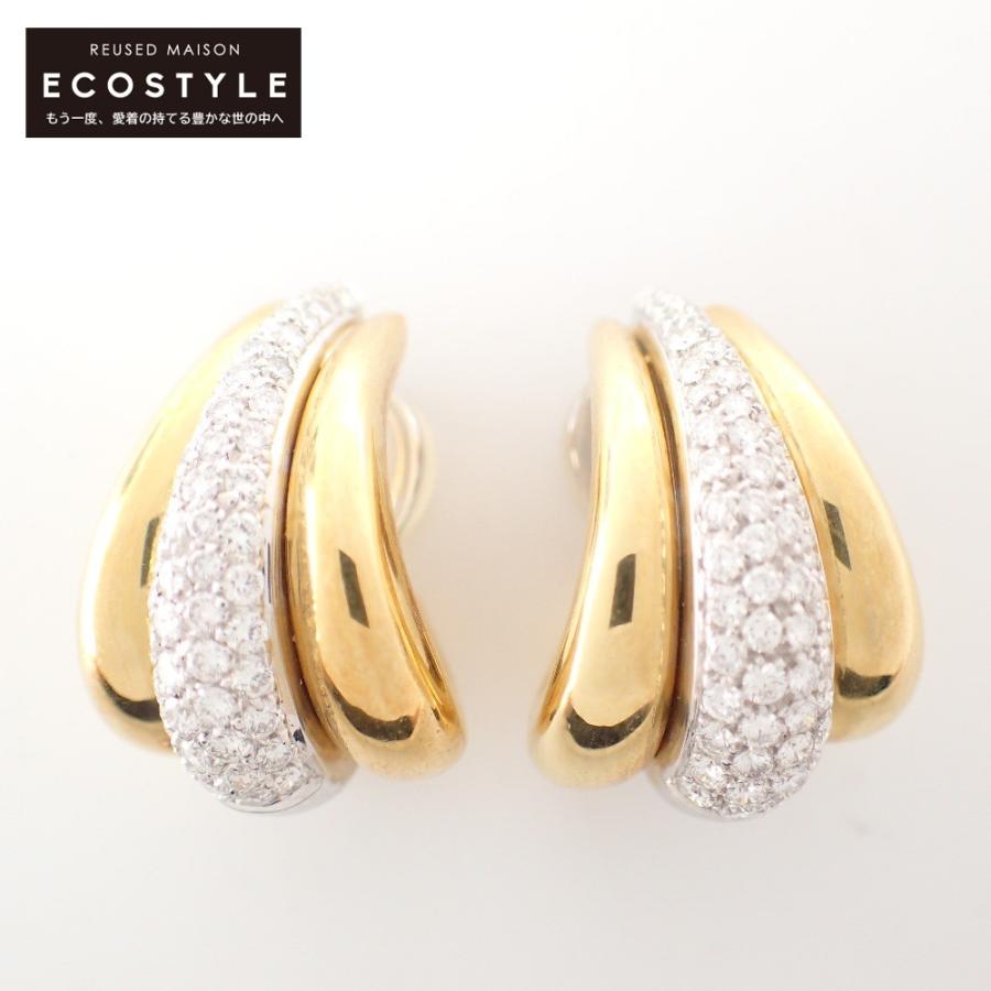 Damiani ダミアーニ 750YG×WG 15.2g ダイヤ イヤリング ゴールド  