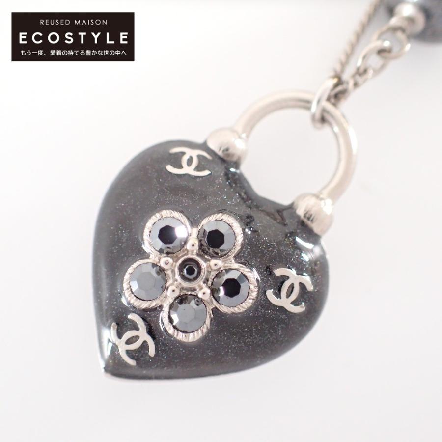美品 CHANEL シャネル 09A CCココマーク ラインストーン装飾 ハート  
