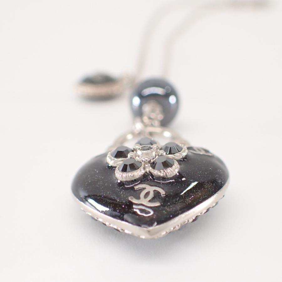 美品 CHANEL シャネル 09A CCココマーク ラインストーン装飾 ハート  