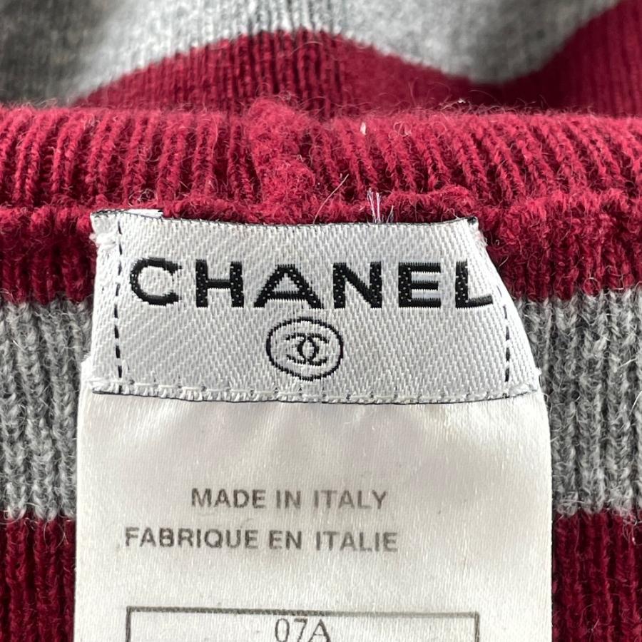 CHANEL（シャネル） 美品 07A P31710K00641 ボーダー カシミヤ100 