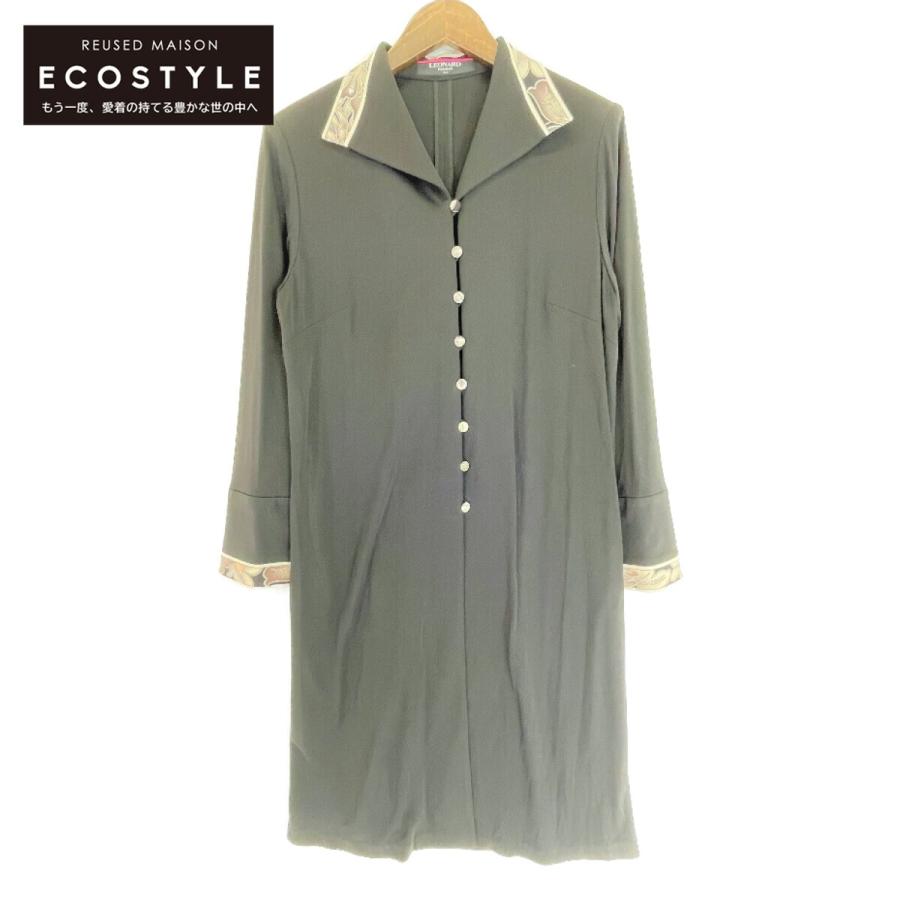 レオナールの花柄襟ロングコート