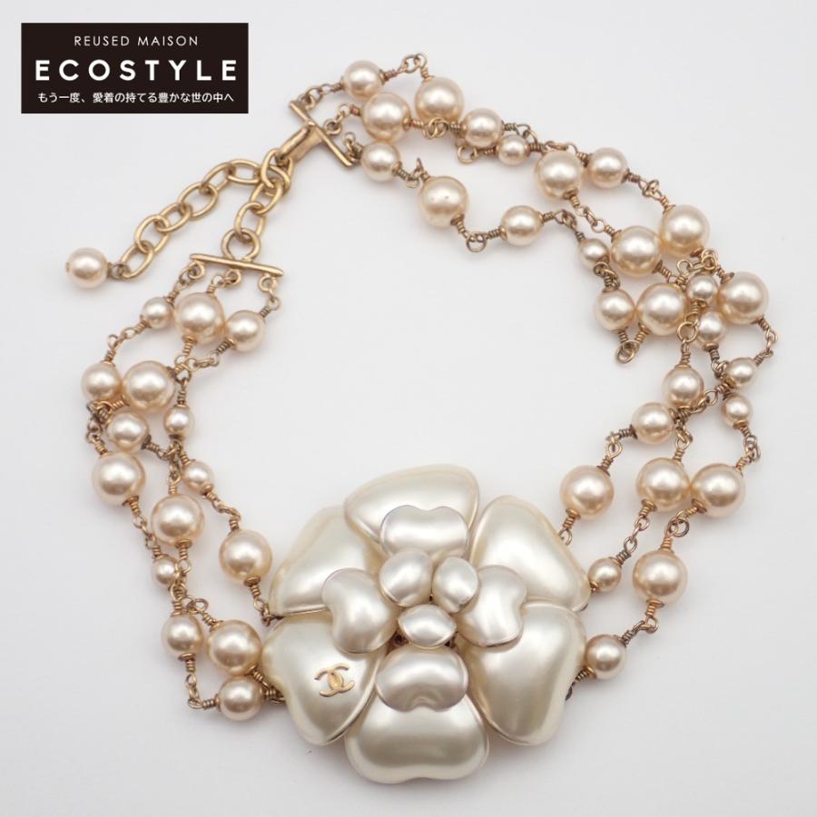 CHANEL（シャネル） 02A カメリア 3連パール チョーカー ネックレス