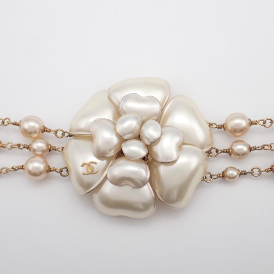 CHANEL（シャネル） 02A カメリア 3連パール チョーカー ネックレス