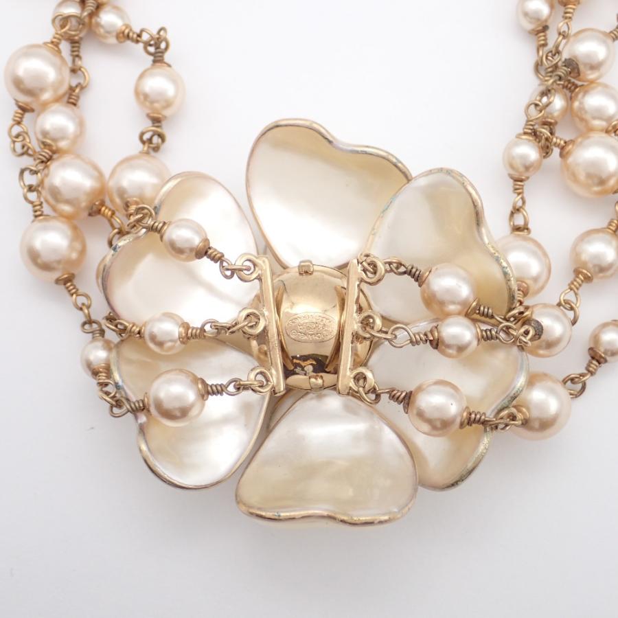 CHANEL（シャネル） 02A カメリア 3連パール チョーカー ネックレス