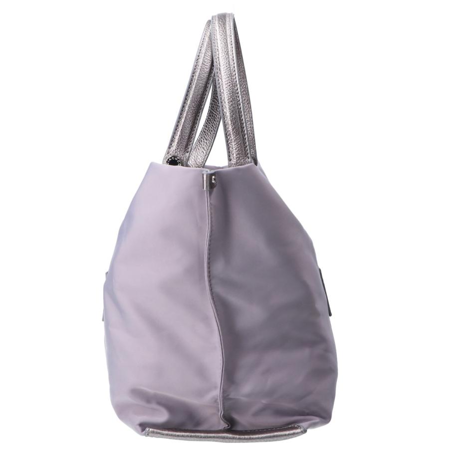 イアクッチ　ソルベット M グレー 美品 美品 IACUCCI イアクッチ ソルベット M レザー/ナイロン トートバッグ