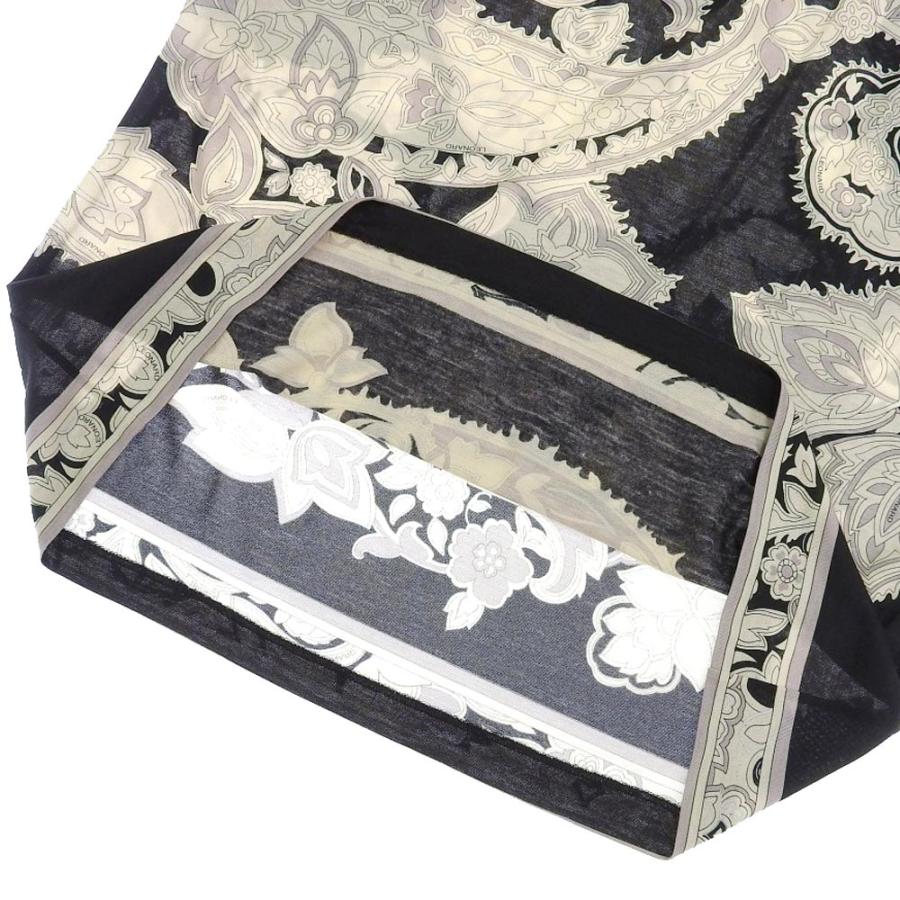 美品 LEONARD レオナール ウール シルク 花柄 ブラウス トップス 