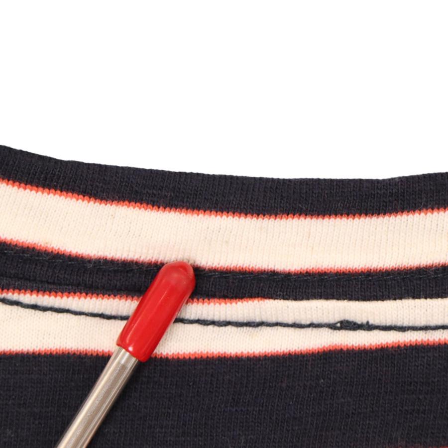 LOEWE（ロエベ） ネイビー ロゴパッチ ボーダー Tシャツ ネイビー