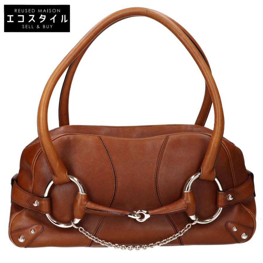 GUCCI（グッチ） 131092 ホースビット レザー ボストンバッグ ブラウン