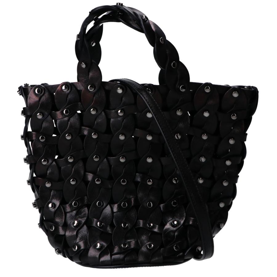 美品/ JIMMY CHOO ジミーチュウ レザー 編み込み スタッズ 2WAY 