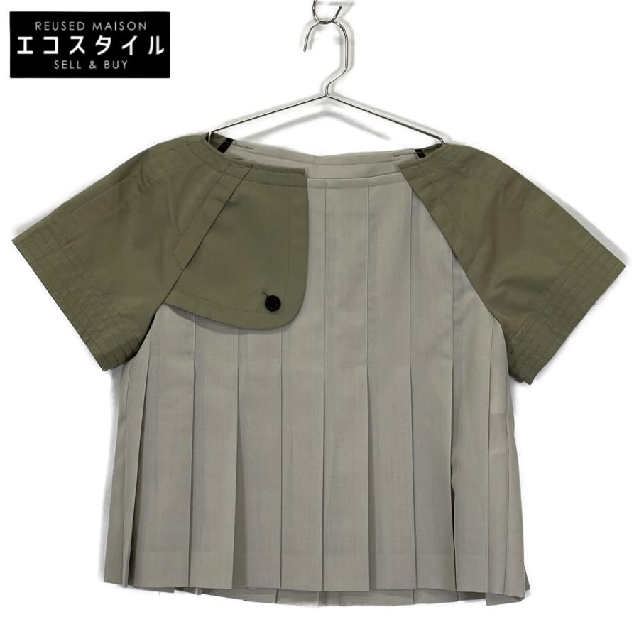 sacai（サカイ） カーキ 23-06611 トレンチドッキング プリーツ
