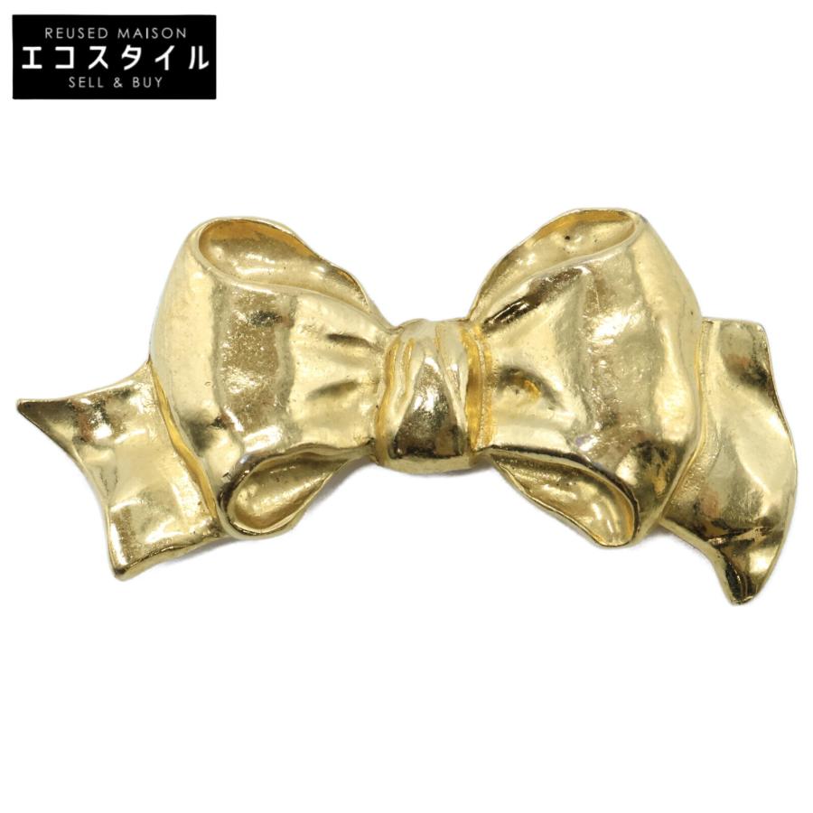 CHANEL ゴールド リボン型ブローチ