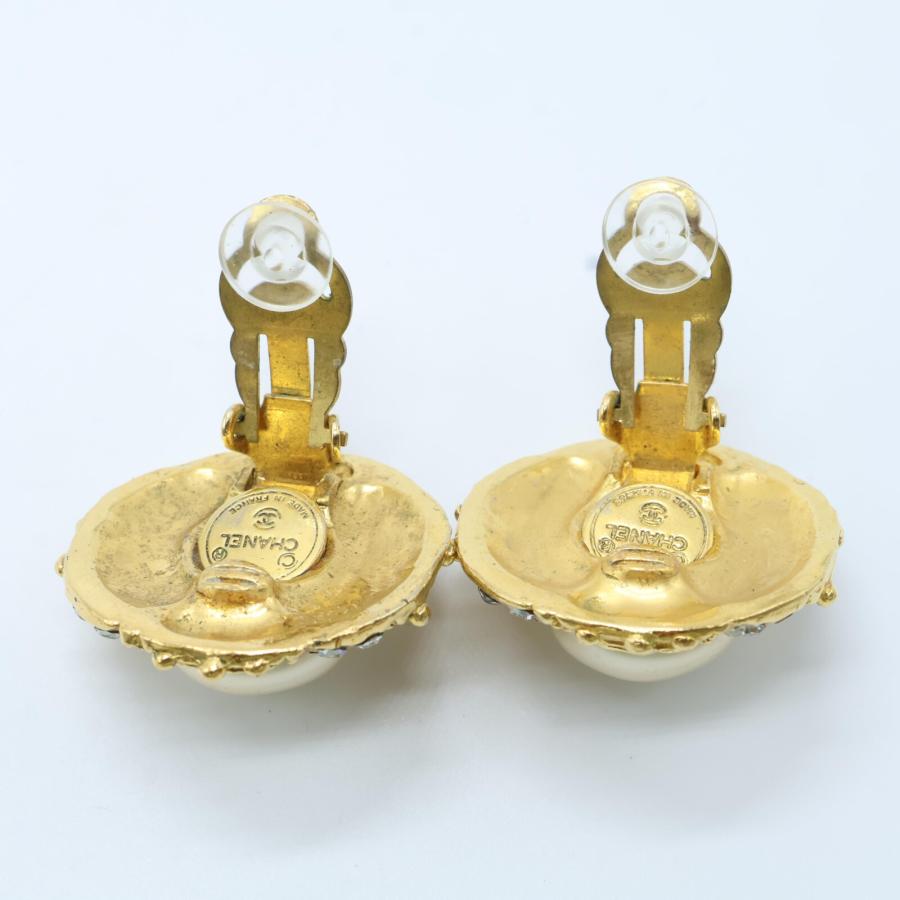 CHANEL シャネル GP パール×ビジュー イヤリング ゴールド レディース  