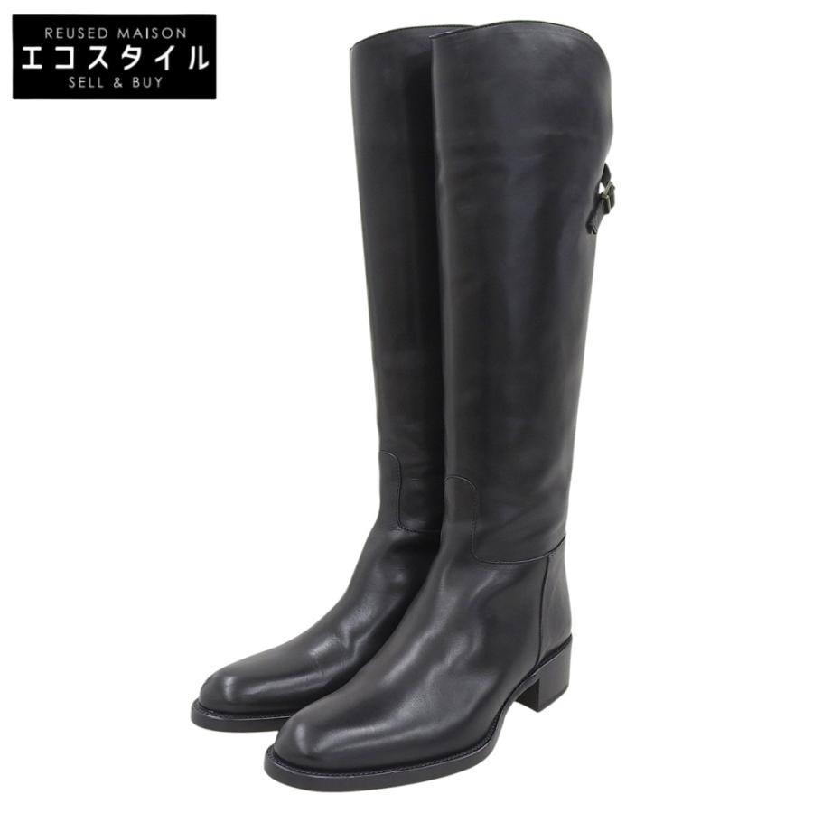 SARTORE サルトル ロングブーツ黒　37 バッグジップ SARTORE 美品 サルトル バッグジップ クロスバックル ロング