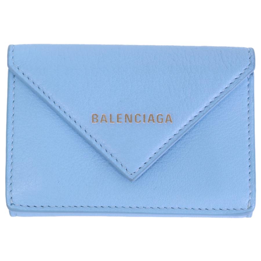 極美品BALENCIAGAレザー三つ折り財布ペーパーミニウォレット 　水色　箱袋 楽天市場】【未使用品】【財布】BALENCIAGA バレンシアガ ペーパー