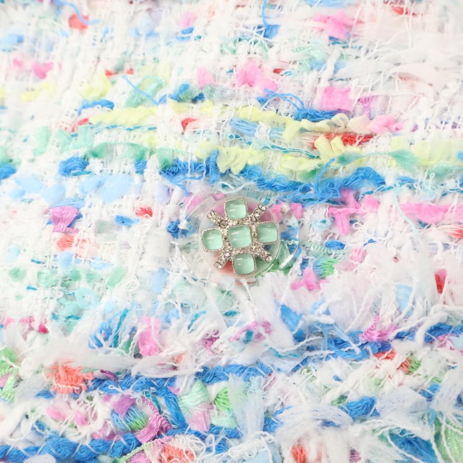 美品　CHANEL シャネル　トリコロール ツイード　スカート　シルク CHANEL（シャネル） ストール ショール ツイード柄 シルク ボルドー