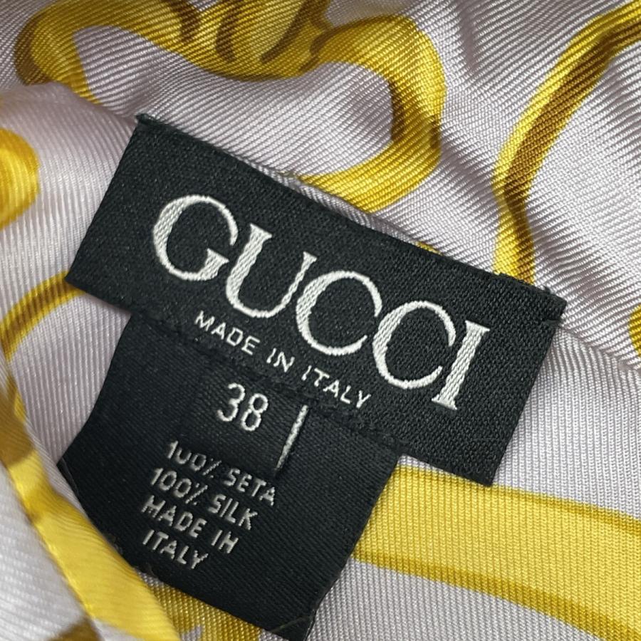 GUCCI（グッチ） パープル シルク ホースビットチェーン 長袖シャツ 