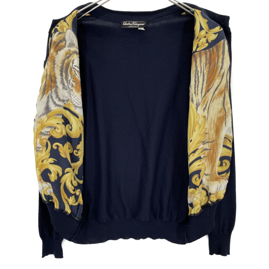 Salvatore Ferragamo サルヴァトーレフェラガモ ネイビー タイガー 金